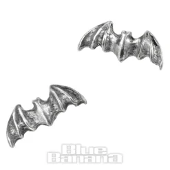 Alchemy Gothic Bat Stud Earrings (Silver)