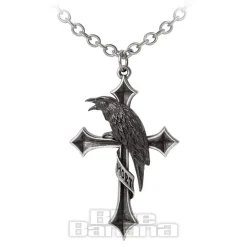 Alchemy Gothic Crux Corvis Necklace (Silver)
