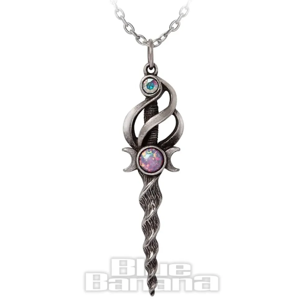 Alchemy Gothic Lunacorn Wand Necklace (Silver)