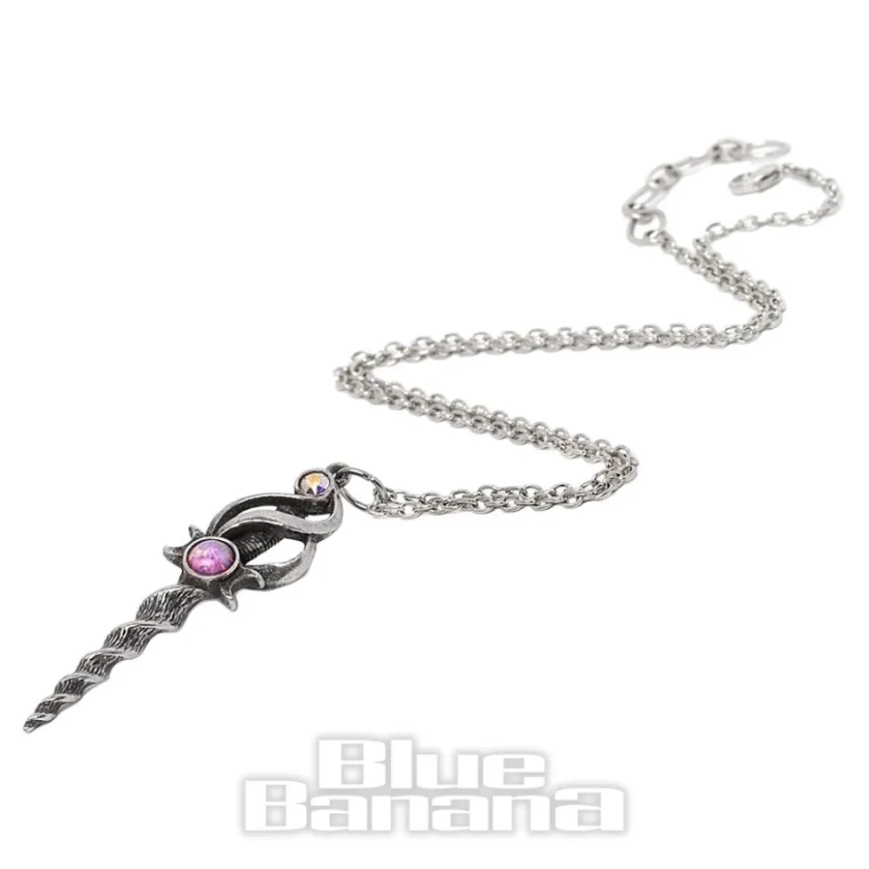 Alchemy Gothic Lunacorn Wand Necklace (Silver)