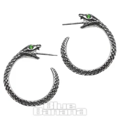 Alchemy Gothic Sophia Serpent Stud Earrings (Silver)