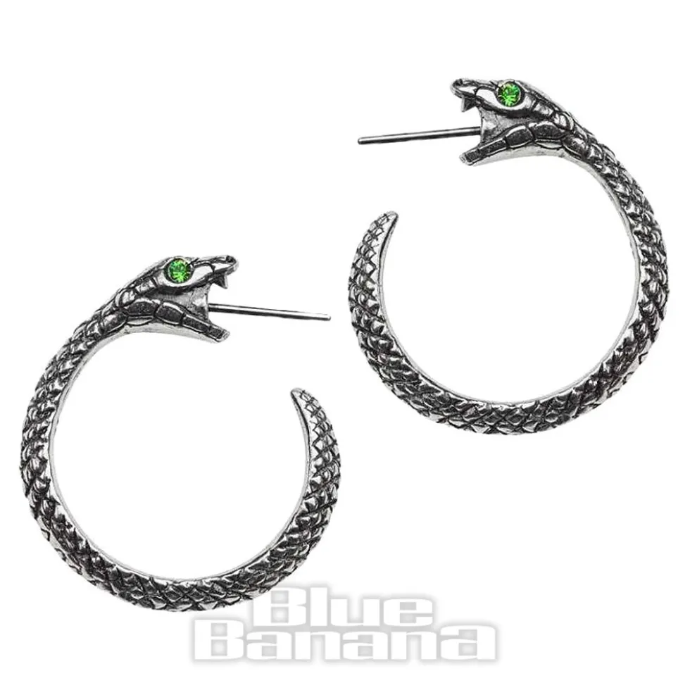 Alchemy Gothic Sophia Serpent Stud Earrings (Silver)