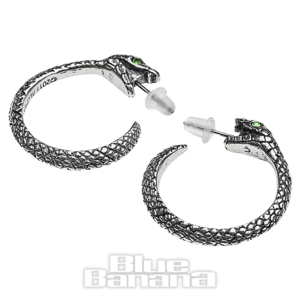 Alchemy Gothic Sophia Serpent Stud Earrings (Silver)