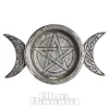 Alchemy Triple Moon Trinket Dish & Candle Holder (Silver)