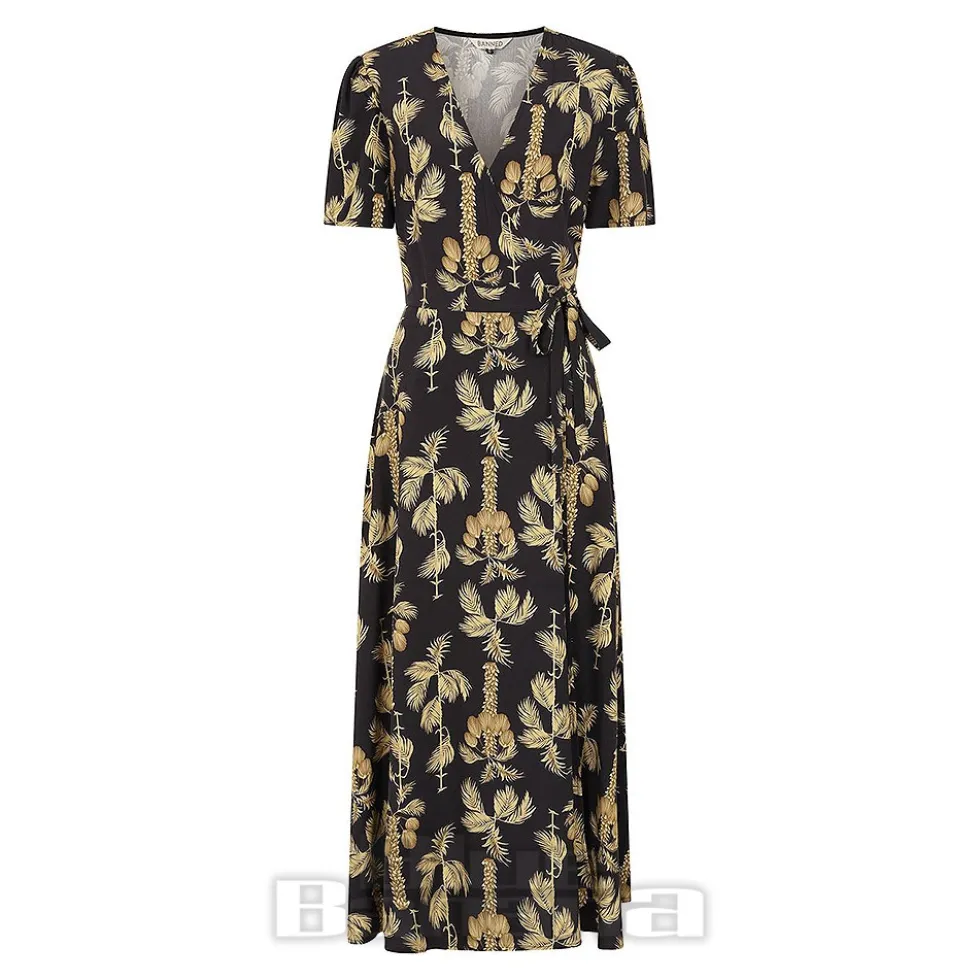 Banned Carol Golden Hour Wrap Dress (Black)