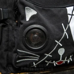 Banned Cat Fish Bone Backpack With Speakers (Black/White)