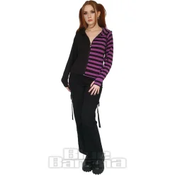 Banned Front Zip Hoodie (Black/Purple)