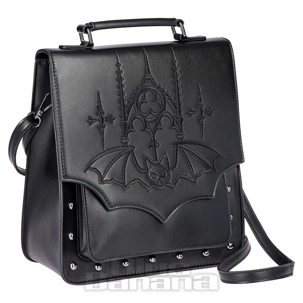 Banned Gothic Bat Handbag (Black)