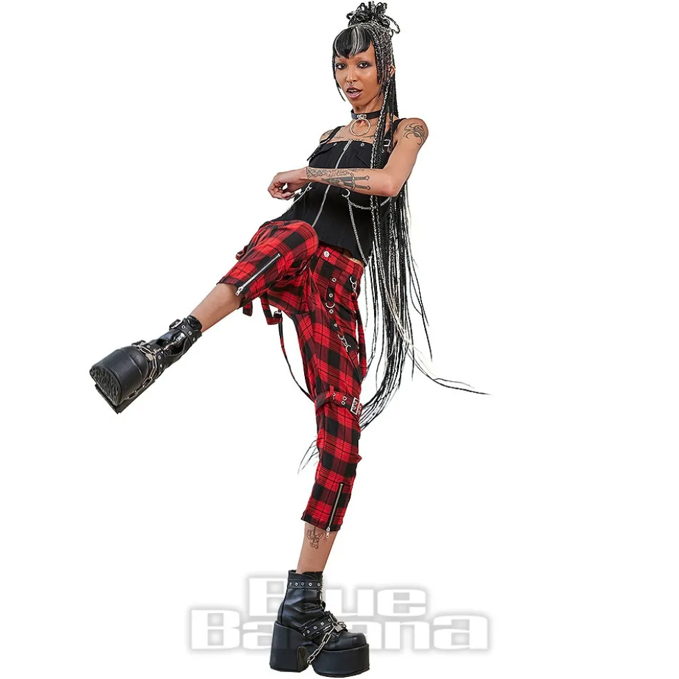 Banned Nocturne Buckle Trousers (Black/Red)