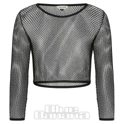 Banned No Rules Fishnet Top (Grey)