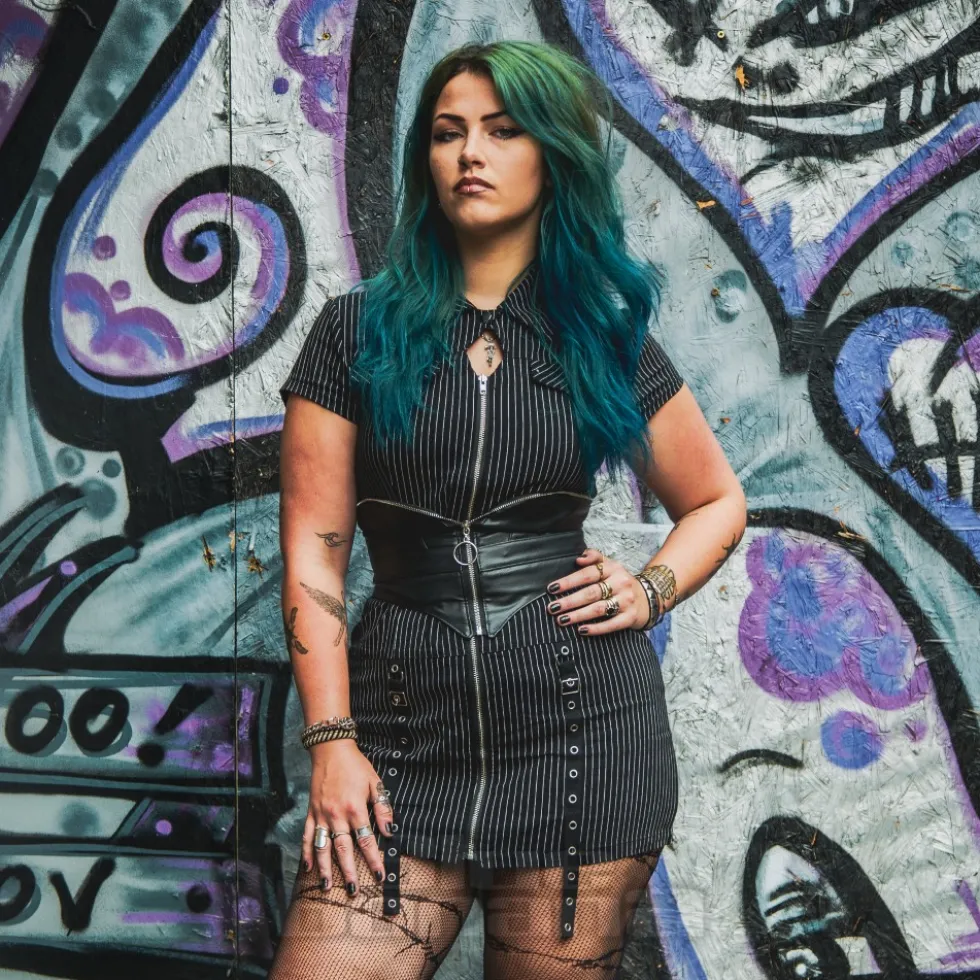 Banned Pinstripe Ambrosia Dress (Black)
