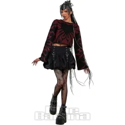 Banned Toxic Love Cropped Jumper (Black/Burgundy)