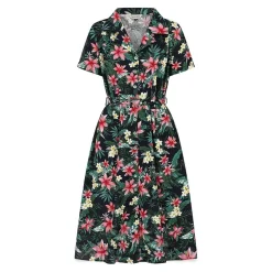 Banned Tropical Kate Dress (Navy)