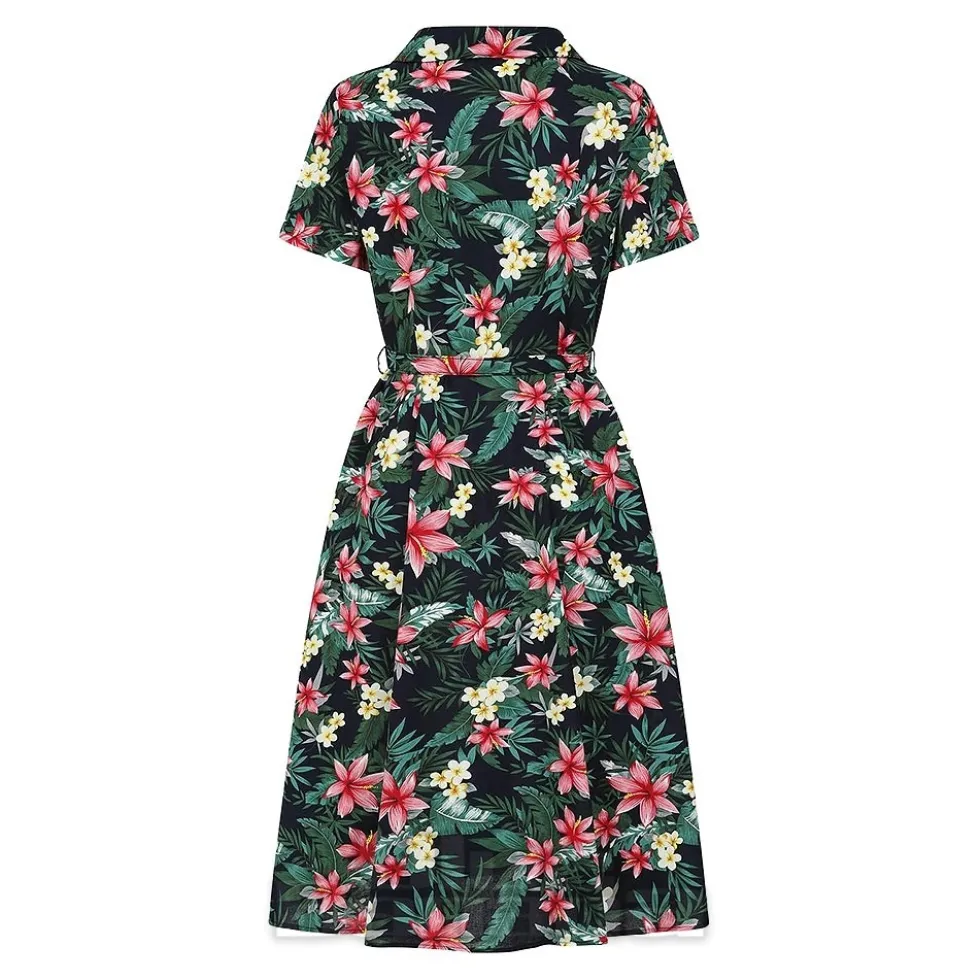 Banned Tropical Kate Dress (Navy)