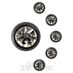 Black Titanium Jewelled Ball (Crystal)
