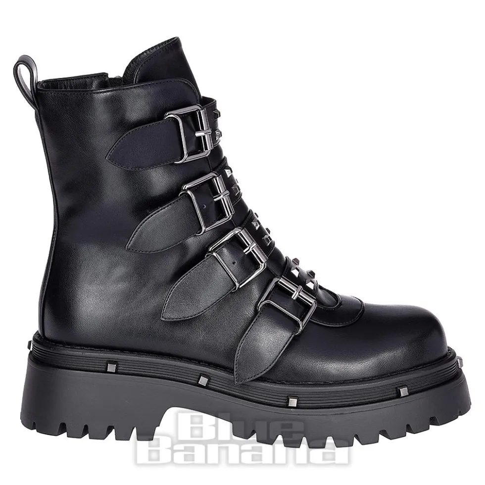 Bleeding Heart Buckle Boots (Black)