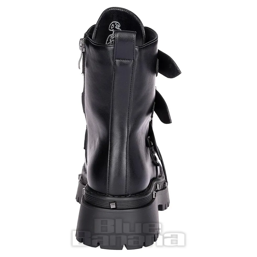 Bleeding Heart Buckle Boots (Black)