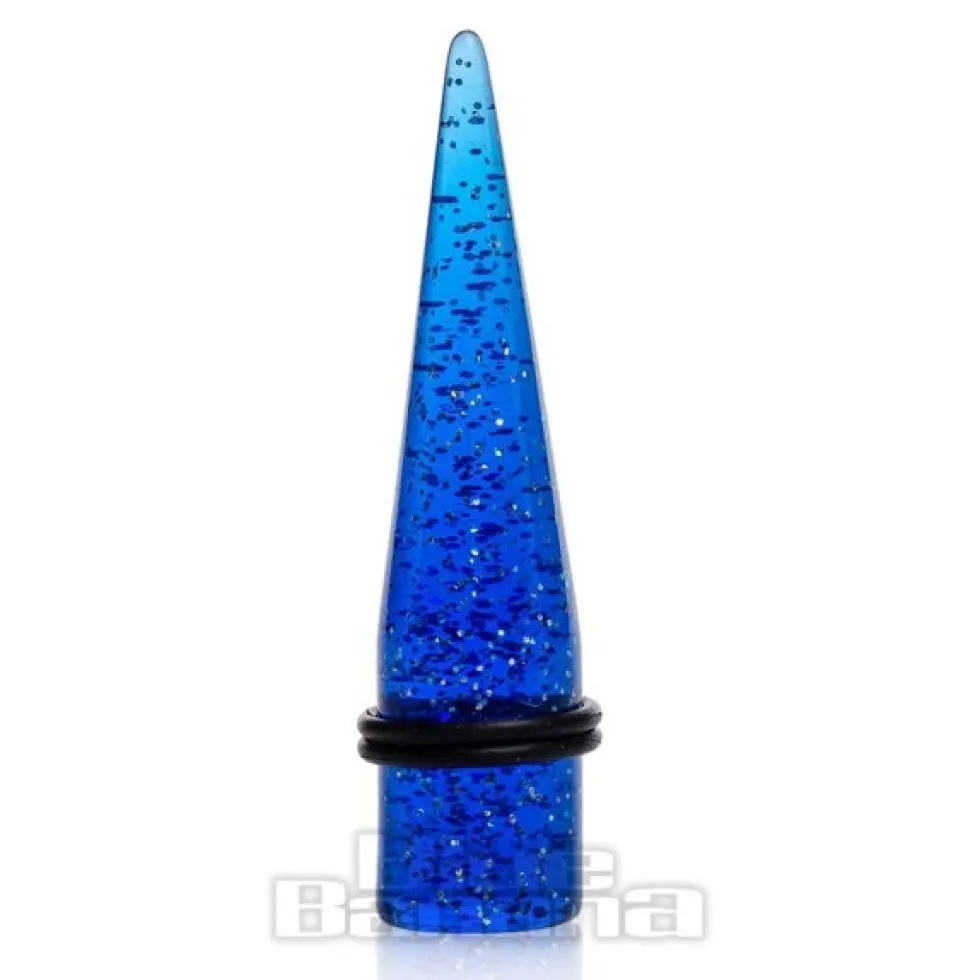 Blue Banana Acrylic Glitter Ear Stretcher 12-18mm (Blue)