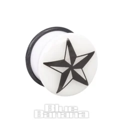 Blue Banana Acrylic Glow Nautical Ear Plug 3-12mm (White)