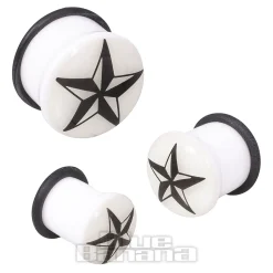 Blue Banana Acrylic Glow Nautical Ear Plug 3-12mm (White)
