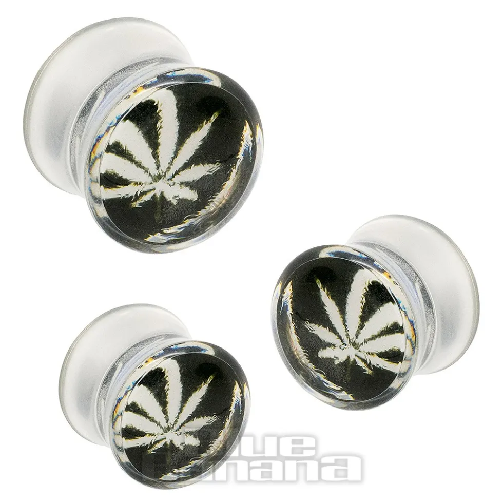 Blue Banana Acrylic Leaf Ear Plug 6-14mm (Clear)