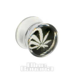 Blue Banana Acrylic Leaf Ear Plug 6-14mm (Clear)