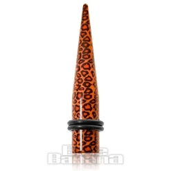 Blue Banana Acrylic Natural Leopard Ear Stretcher (Black/Brown)