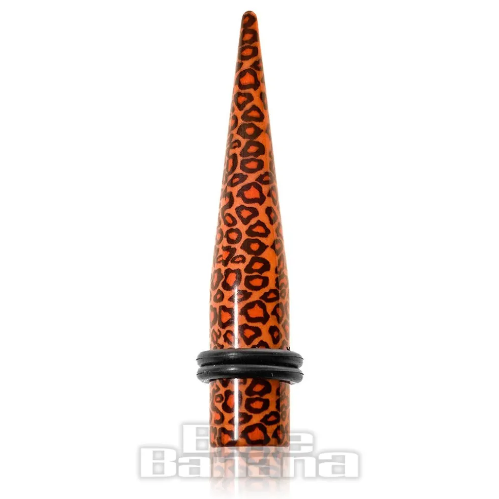 Blue Banana Acrylic Natural Leopard Ear Stretcher (Black/Brown)