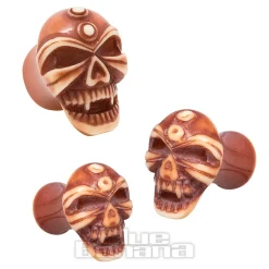 Blue Banana Acrylic Skull Ear Plug 4-12mm (Brown)