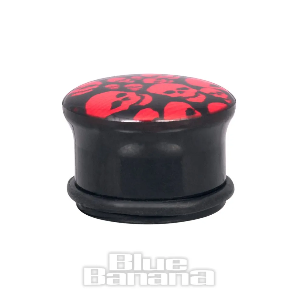 Blue Banana Acrylic Skulls Ear Plug 4-22mm (Red)