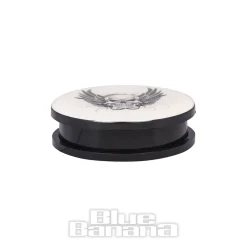 Blue Banana Acrylic Skull Wings Ear Plug 26-36mm (White)