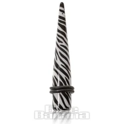 Blue Banana Acrylic Zebra Ear Stretcher (Black/White)
