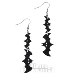 Blue Banana Bat Earrings (Black)