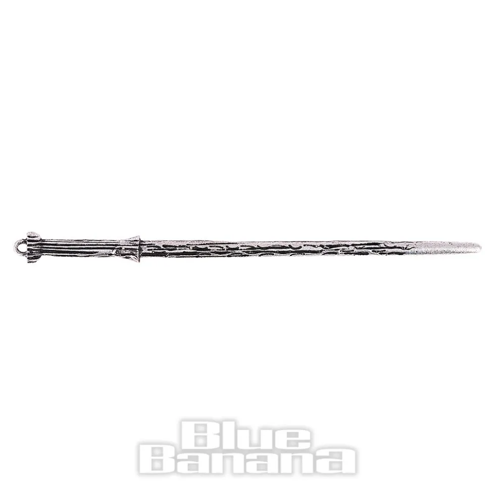 Blue Banana Bat & Moon Hair Pin (Silver)