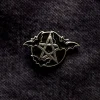 Blue Banana Bats & Pentagrams Pin Badge (Black)