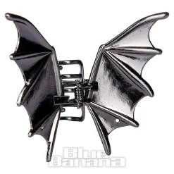 Blue Banana Bat Wings Hair Clip (Black)