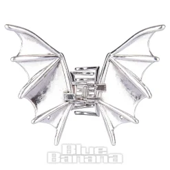 Blue Banana Bat Wings Hair Clip (Silver)