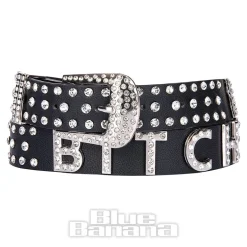 Blue Banana Bitch Belt (Black/Crystal)