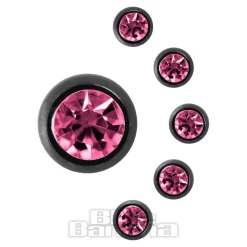 Blue Banana Black Titanium 3mm Jewelled Ball (Rose)