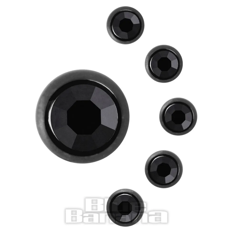Blue Banana Black Titanium 5mm Jewelled Ball (Jet)