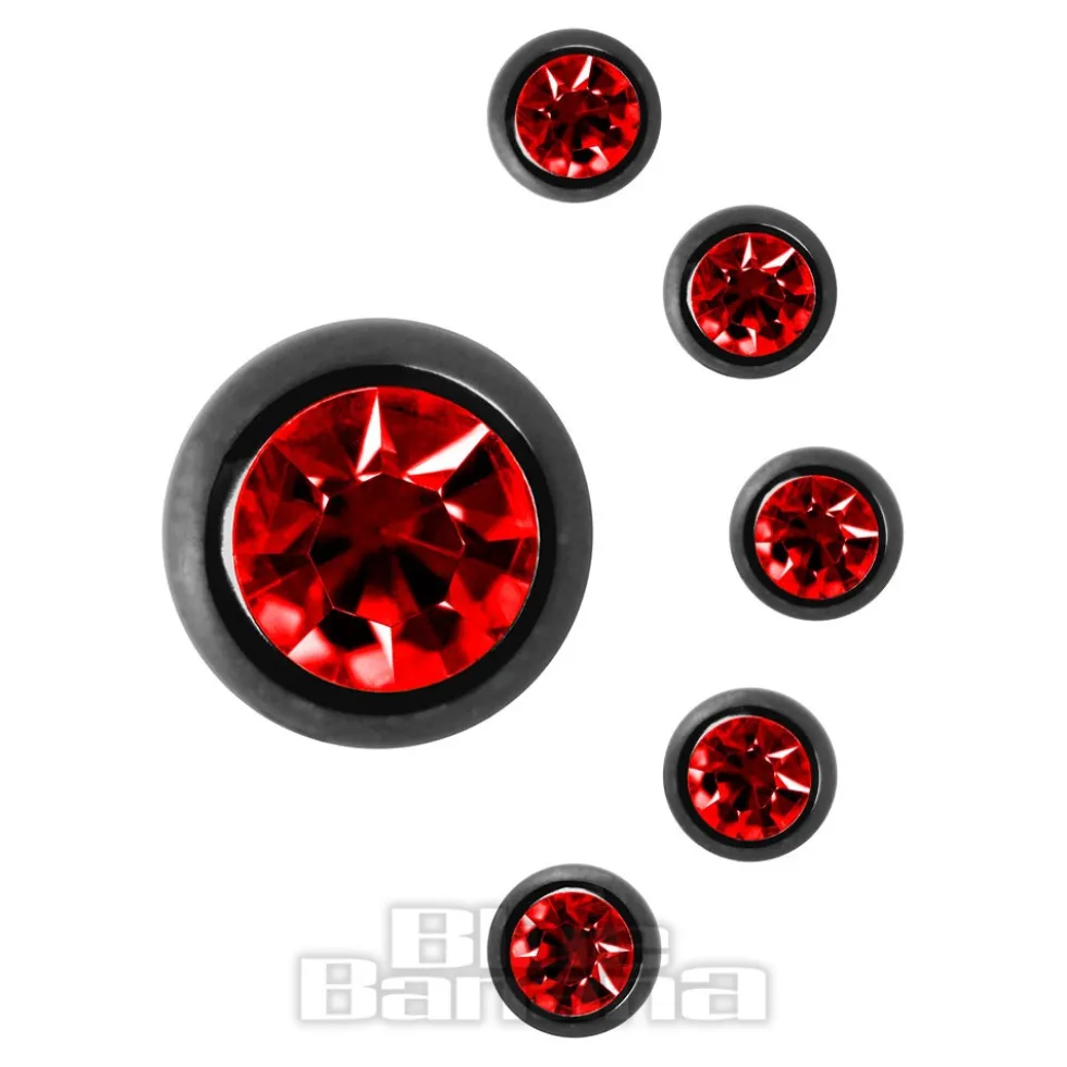 Blue Banana Black Titanium 5mm Jewelled Ball (Siam)