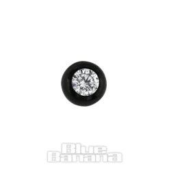 Blue Banana Black Titanium 3mm Jewelled Ball (Crystal)