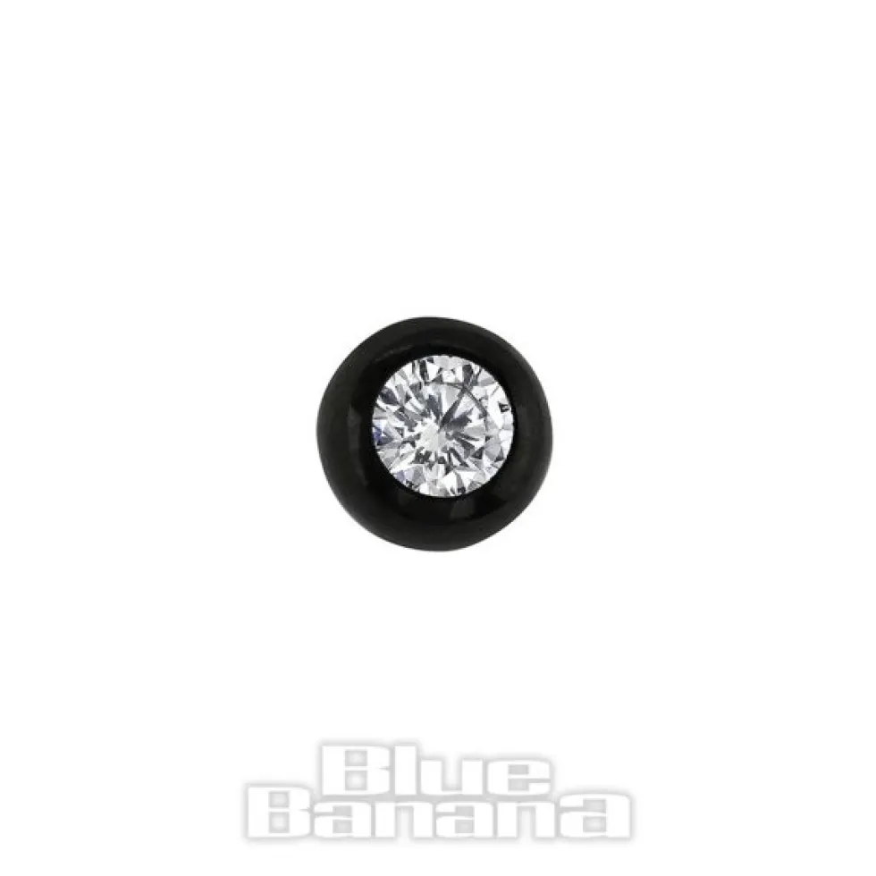 Blue Banana Black Titanium 3mm Jewelled Ball (Crystal)