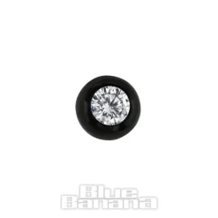 Blue Banana Black Titanium 4mm Jewelled Ball (Crystal)