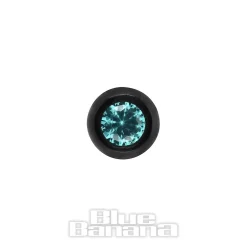 Blue Banana Black Titanium 4mm Internally Threaded Jewelled Ball (Zircon)