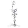 Blue Banana Butterfly Navel Bar (Crystal)