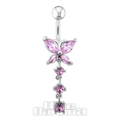 Blue Banana Butterfly Navel Bar (Rose)