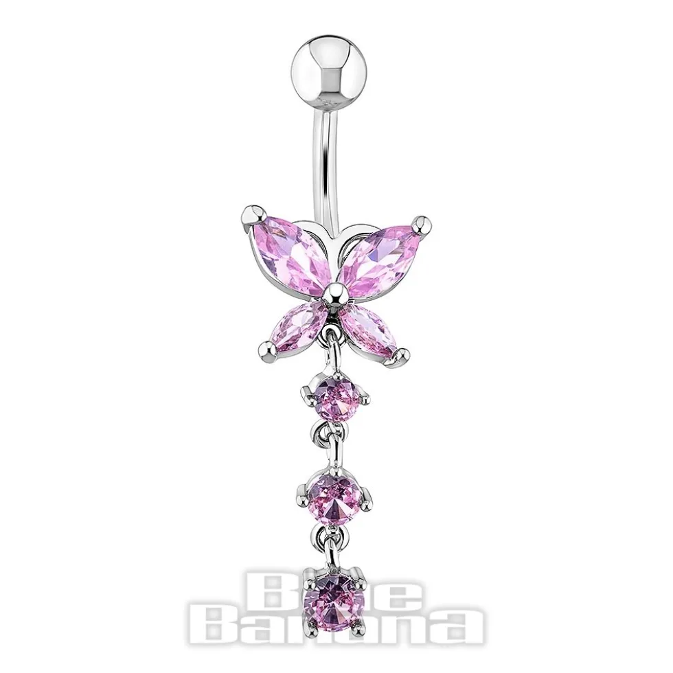 Blue Banana Butterfly Navel Bar (Rose)