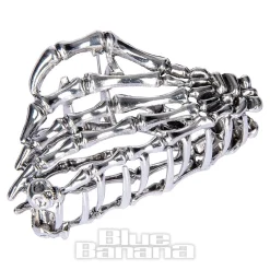 Blue Banana Claw Hand Hair Clip (Silver)