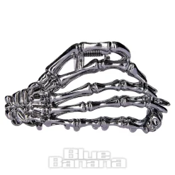 Blue Banana Claw Skeleton Hand Hair Clip (Black)